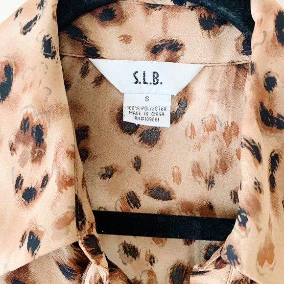 vintage ruffle leopard blouse, small - Picture 7 of 12